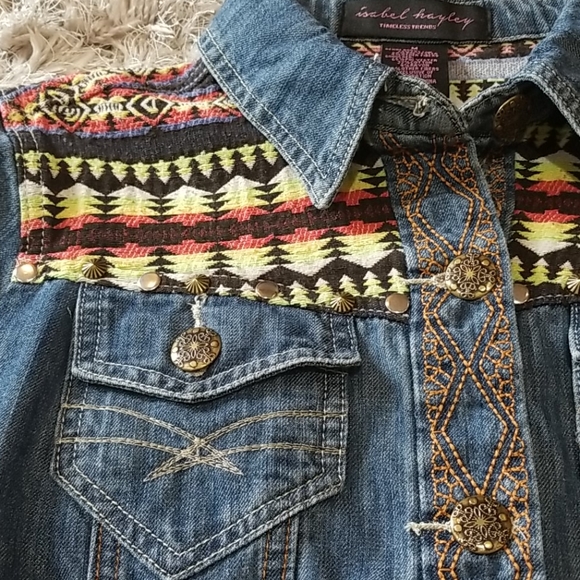 Isabel Hayley embroidered denim jacket size M - Picture 5 of 8